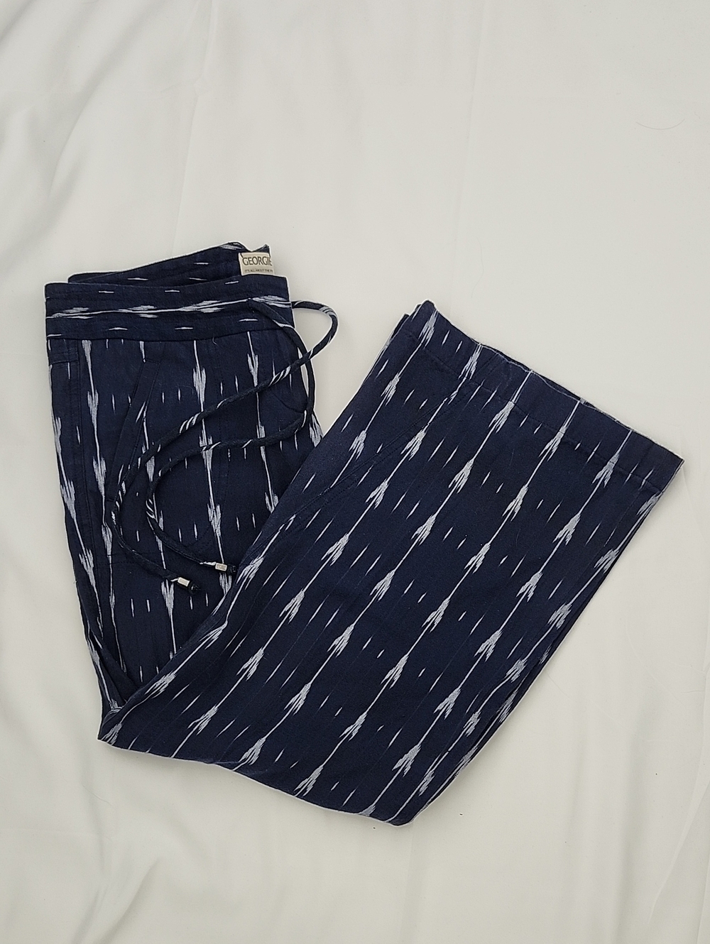 Georgie Navy and White Casual/Business Casual Pants